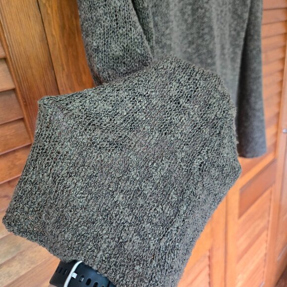 ZARA KNIT Pullover Women's Sweater V-neck Olive Green Bell Sleeve Medium - Picture 5 of 8
